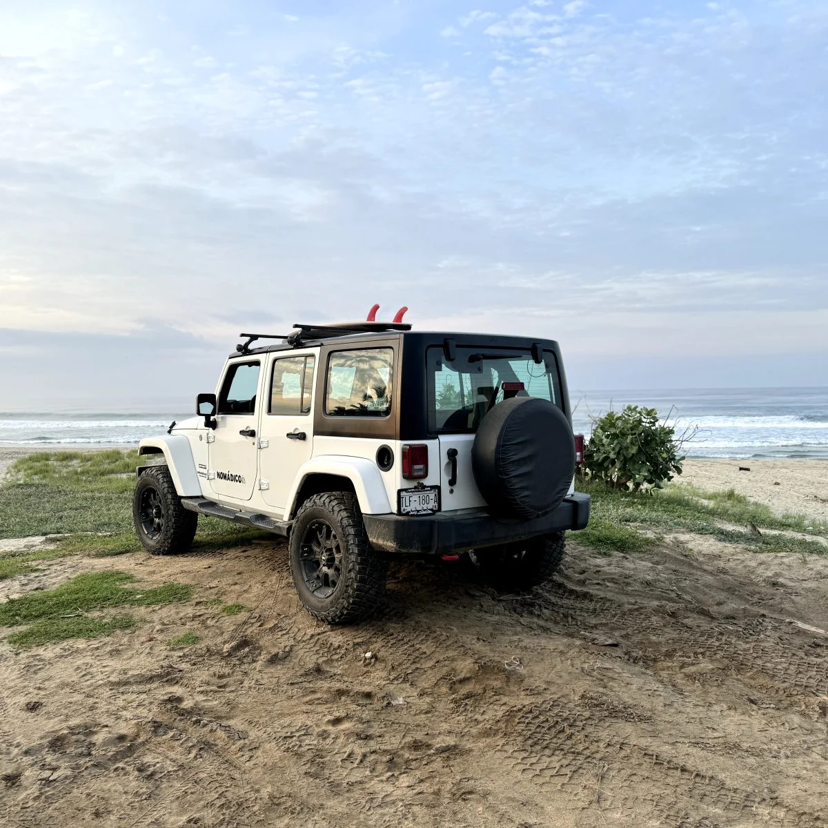 Jeep wrangler on the beach